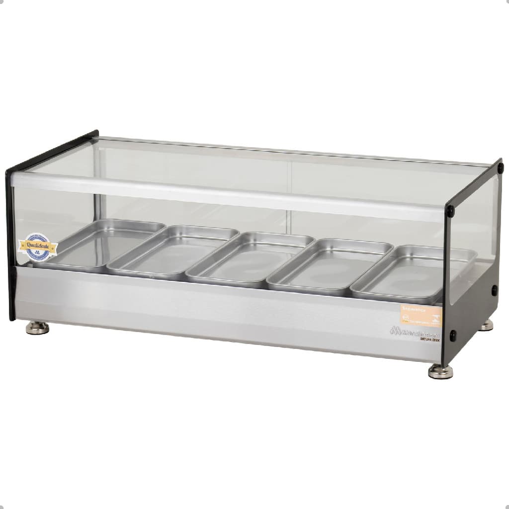 Estufa para Salgados Aquecedora Linha Onix 5 Bandejas 127V Marchesoni Aço Inoxidável