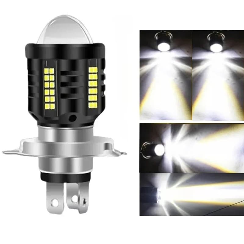 Lâmpada LED H4 6500K Super Brilhante - Kit 2 Peças para Carro e Moto - Branco Puro