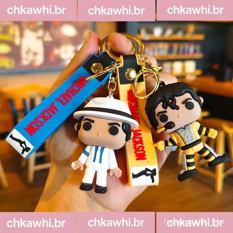 Chaveiro Michael Jackson Ídolo Musical Presente de Férias Souvenirs e Colecionáveis ZYVG