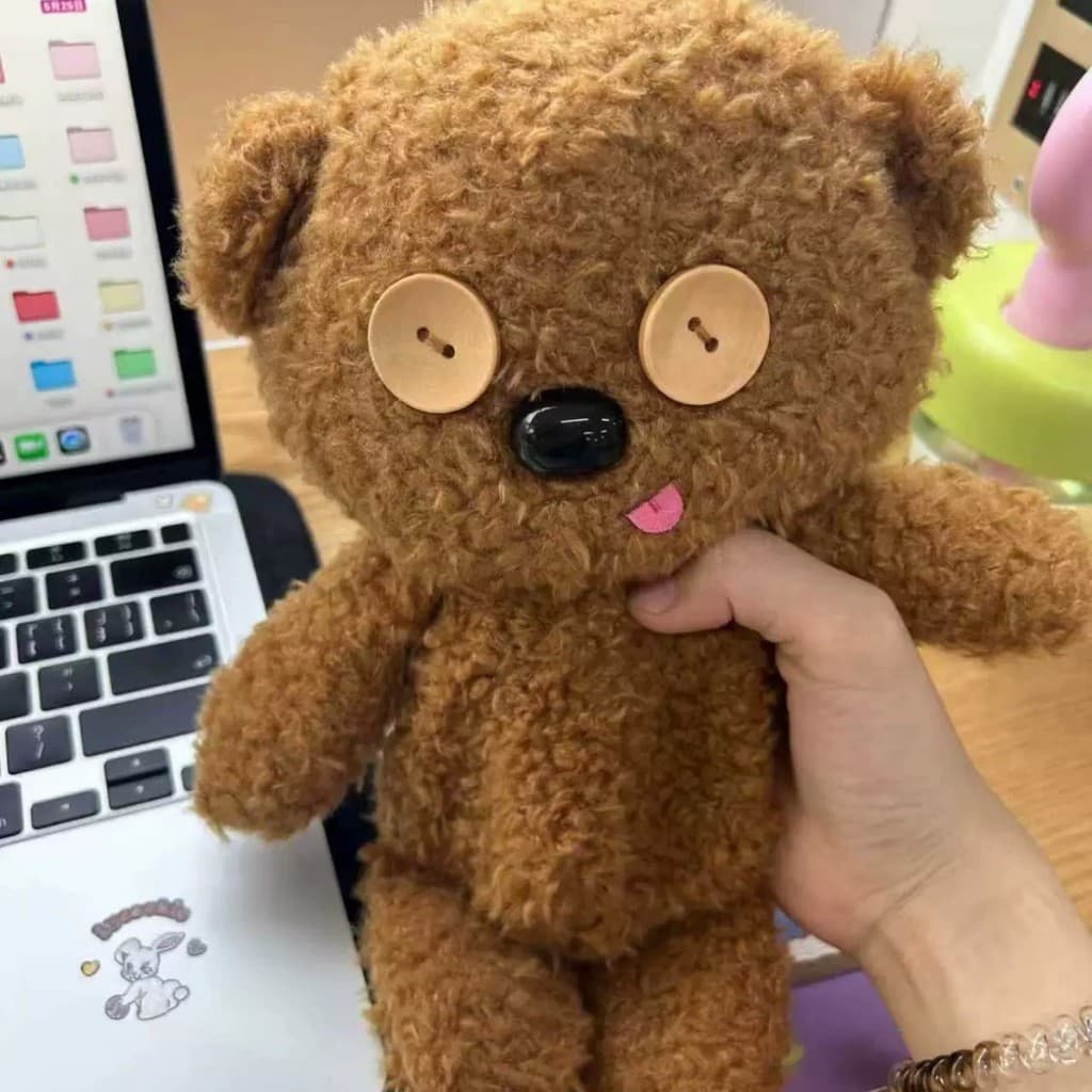 Estojo De Lápis De Grande Capacidade Urso Fofo Pelúcia Caixa De Armazenamento De Papelaria Bolsa De Cosméticos Prêmio De