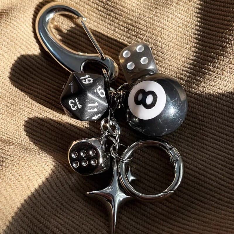 Chaveiro Vintage em Forma de Dado Irregular, Pingente de Bolsa Personalizado, Fivela de Metal com Nó Estilo Y2K, Acessór