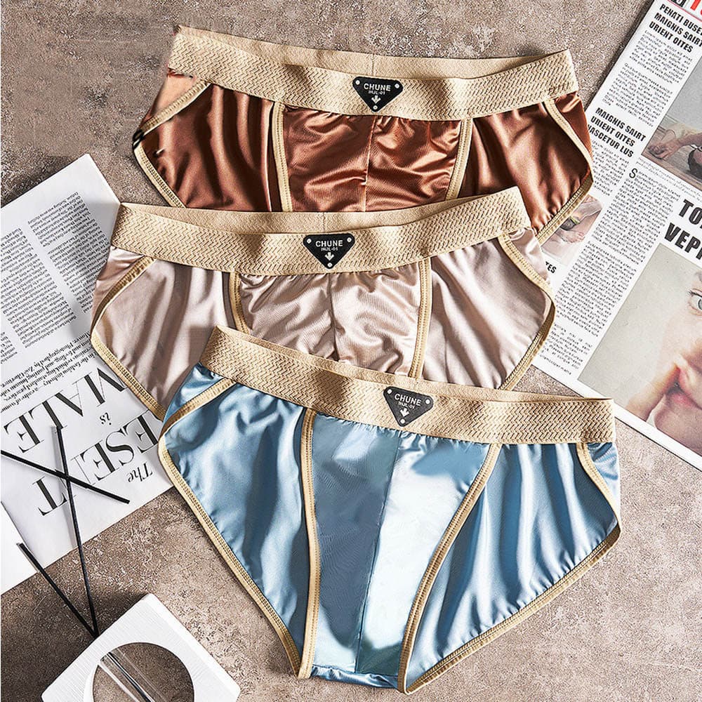 Cueca Masculina Casual Calcinha Biquíni Cor Sólida Cuecas Respiráveis