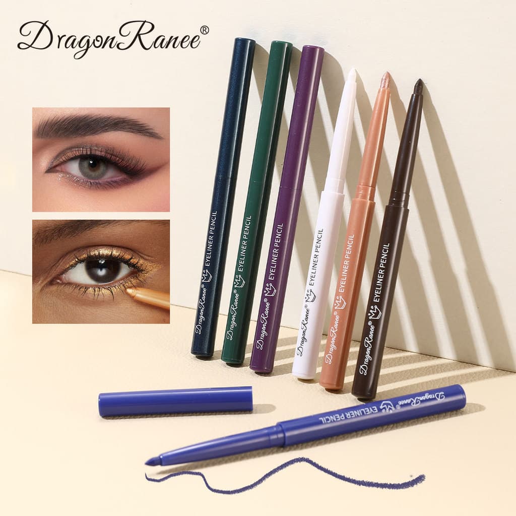 Delineador Colorido Perolado Branco Rosa Caneta De Sombra De Alto Brilho Maquiagem Para Os Olhos Fosco Rotativa