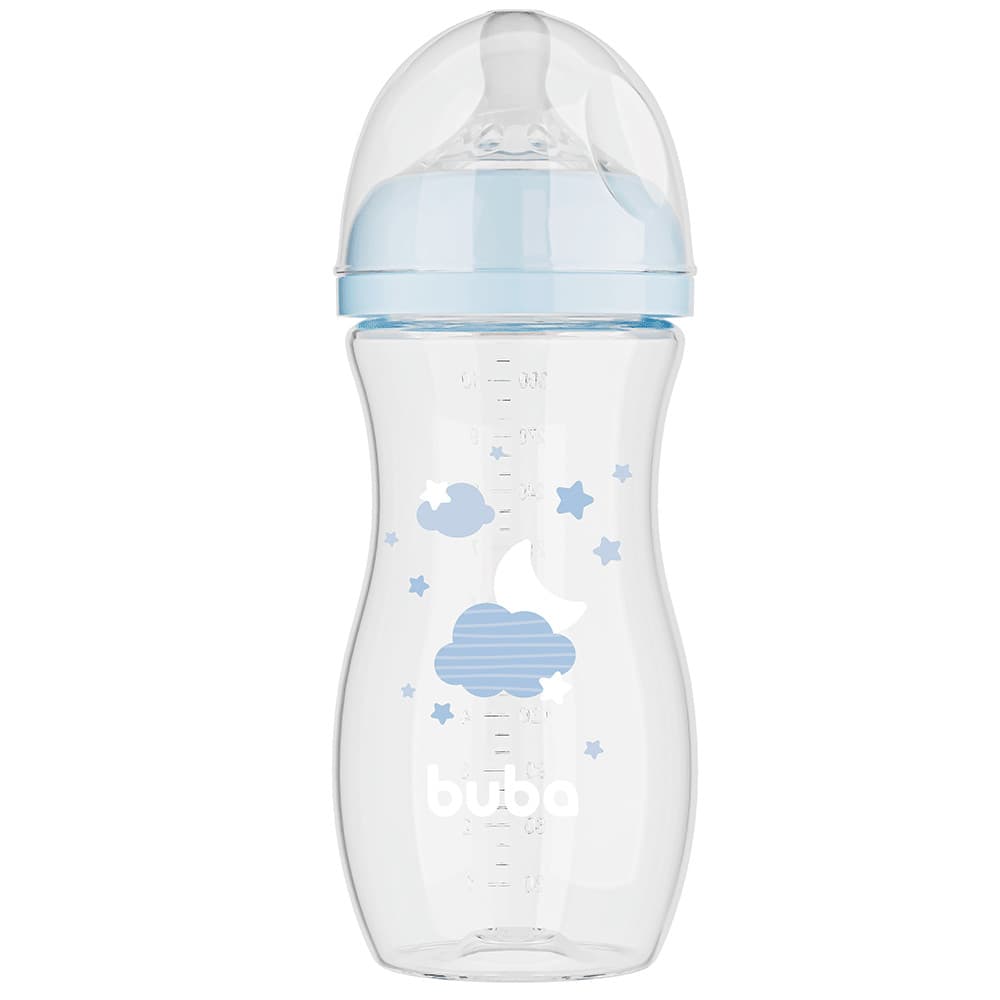 Mamadeira Easy Flow Nuvem - Azul - 330ml - Buba