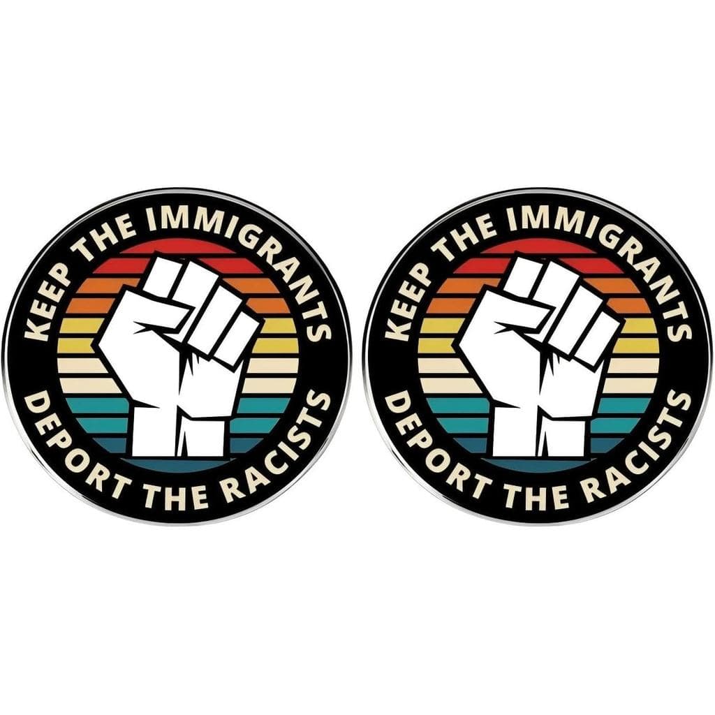 2 Peças de Pins Anti-Deportação e Pro-Imigrantes, Pins Redondos de Metal para Atividades Masculinas e Femininas
