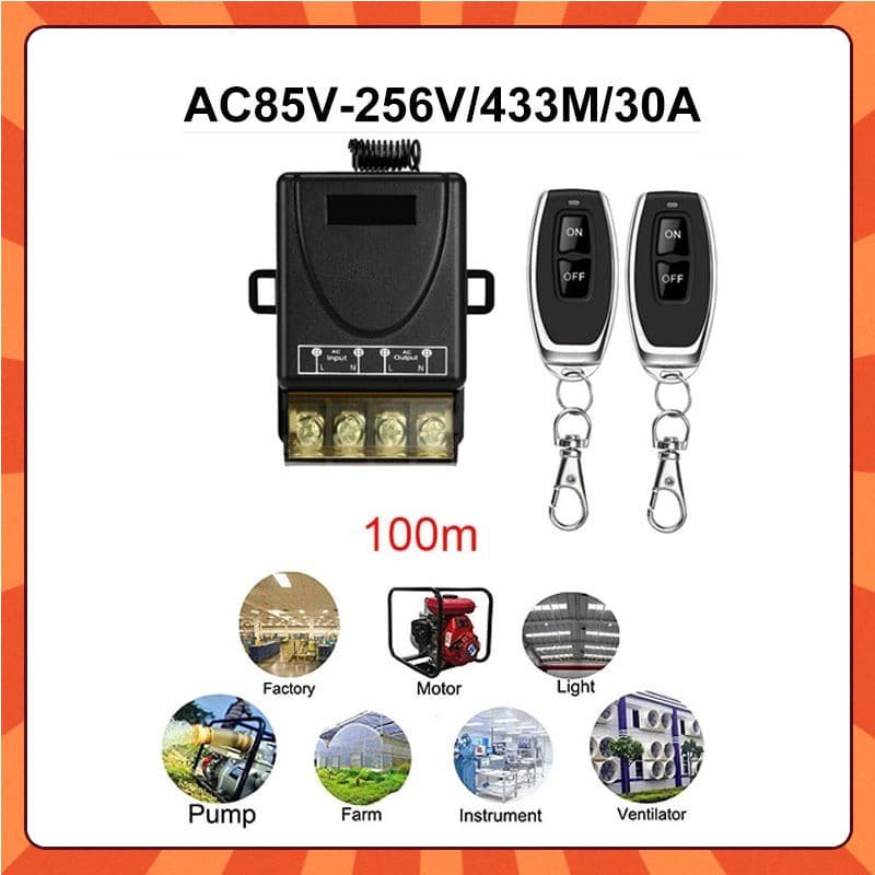 AC2220V433MHz 30A1 Canais Controle Remoto On-Off para Bomba de Água e Motor de Irrigação Fazenda
