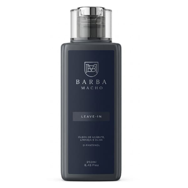 Leave-in Barba Macho 250ml Creme hidratante para cabelo e próteses capilares