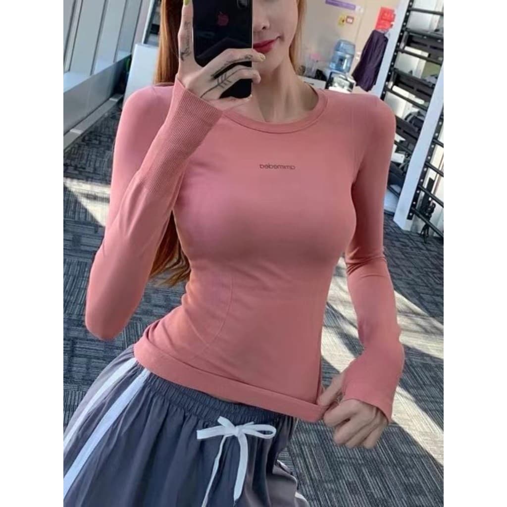 Outono inverno novos produtos esportes topo feminino respirável apertado de manga comprida de secagem rápida Yoga Wear c