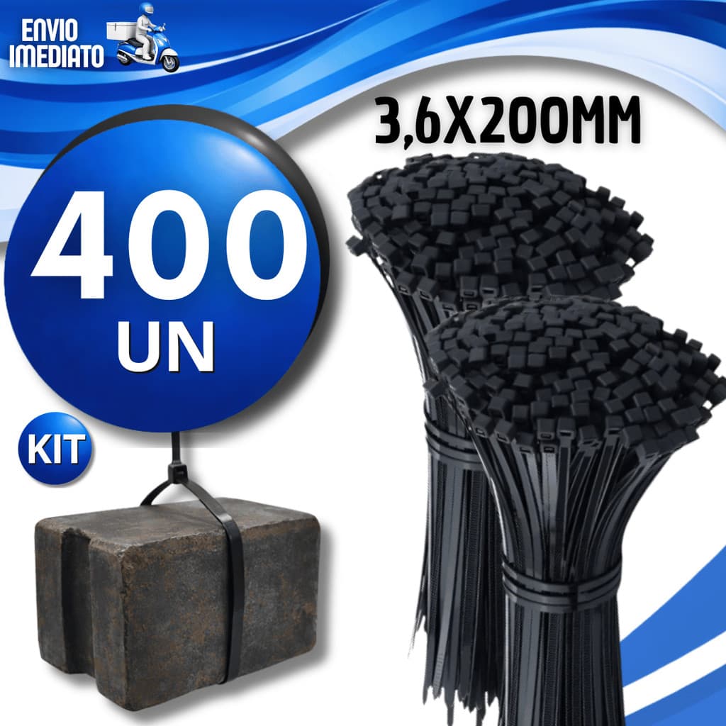 Jogo Abraçadeira de Nylon Cintas Plástica Fita Hellermann 3,6x200MM Lacre Utilidades Multiuso
