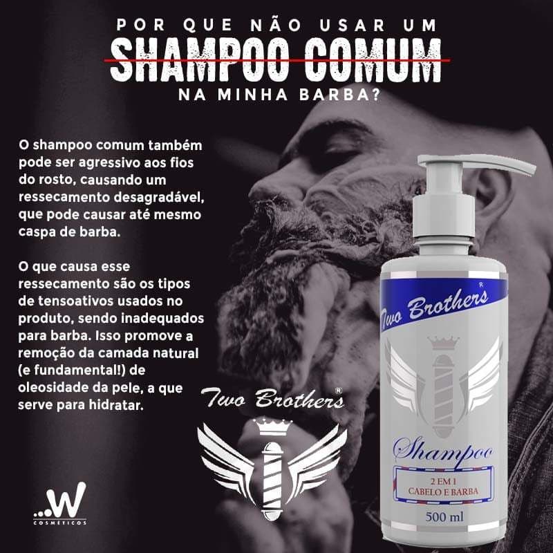 Shampoo Para Barba Shampoo 2 em 1 Shampoo Para Barba e Cabelo Two Brothers 500ML