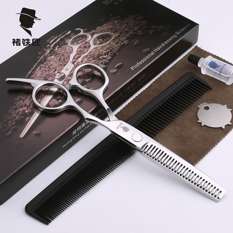 Chu ferreiro corte de cabelo tesoura de cabeleireiro tesoura de dente aparar franja de ar tesoura de dente da família te