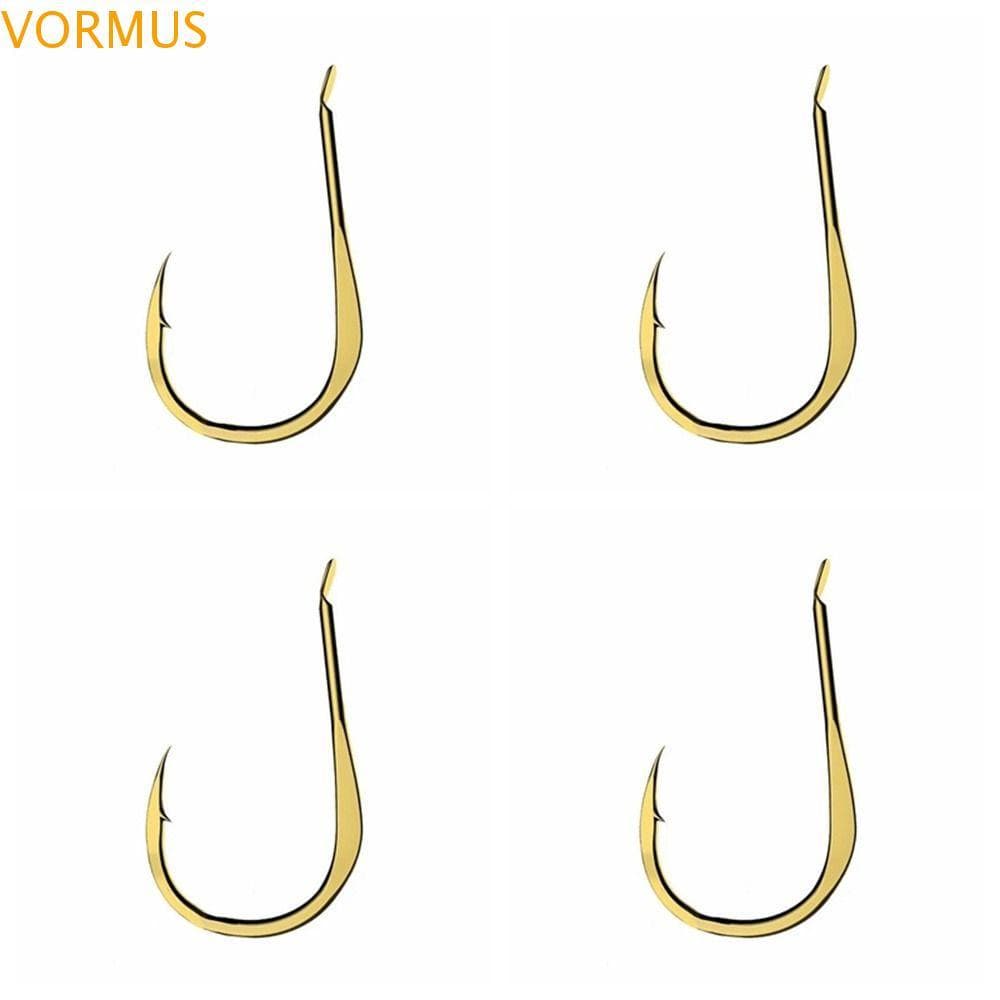 VORMUS 20 Unidades/Pacote Ganchos De Pesca Dourados , Gancho Farpado Único De Aço De Alto Carbono , Peixe Afiados