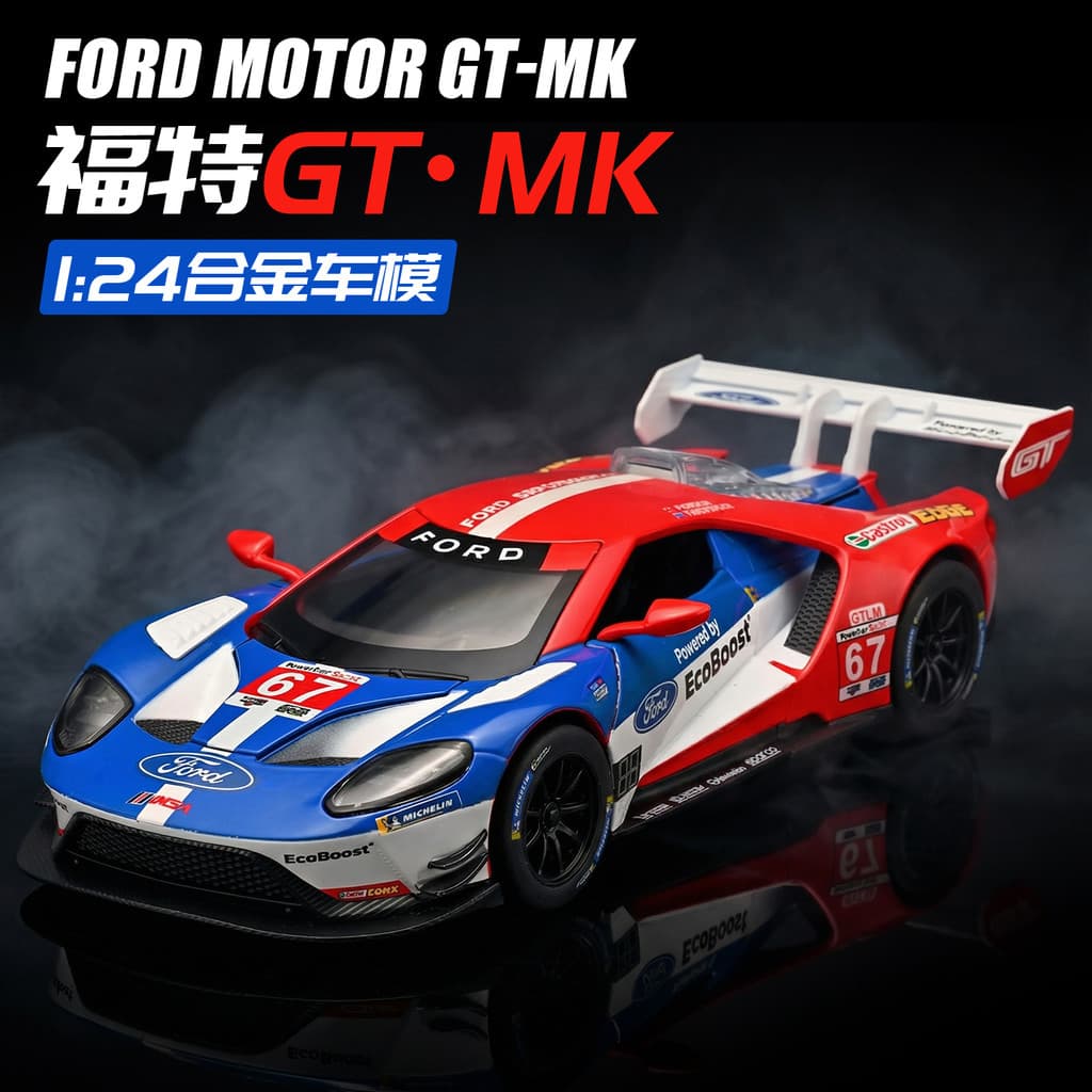 1: 24 Ford GT-MK liga modelo de carro puxar para trás som luz simulação pista revestimento tema corrida Desktop decoraçã