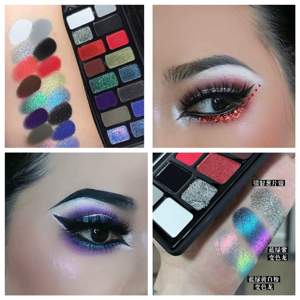 Paleta de sombras para competição de dança latina, lantejoulas peroladas defumadas, Glitter, maquiagem de palco, Cos, im