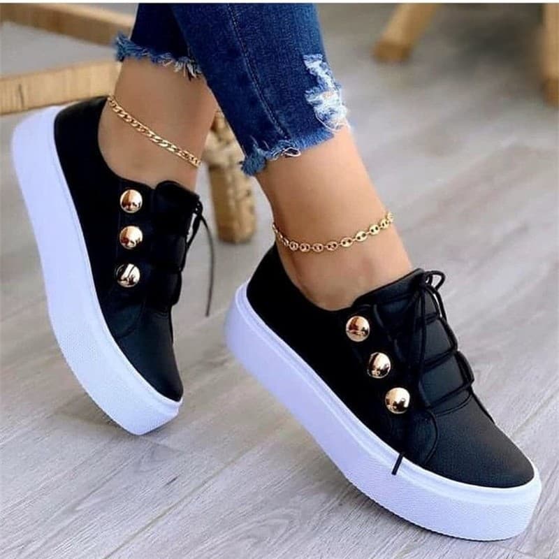 2026 Novos Sapatos Brancos Femininos Vulcanizar 2025 Moda Plataforma Tamanho 43 Casuais Para Mulher Rendas Até Tênis Zap