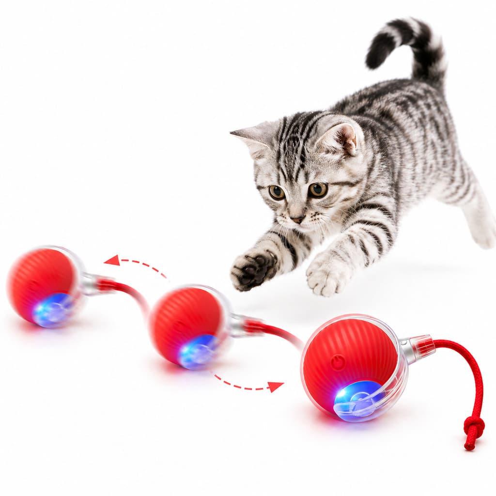 Bola Brinquedo Bolinha Para Gato Cachorro Auto Magico Elétrico Pets Usb Recarregável