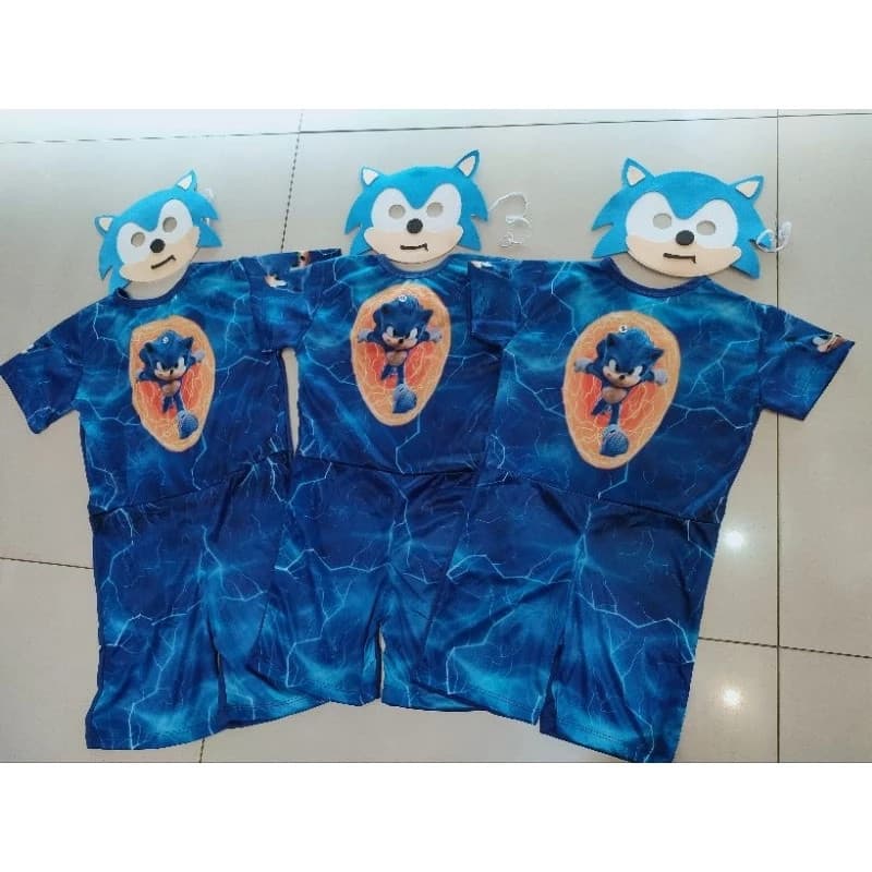 FANTASIA INFANTIL SONIC CON MASCARA -ENVIO IMEDIATO