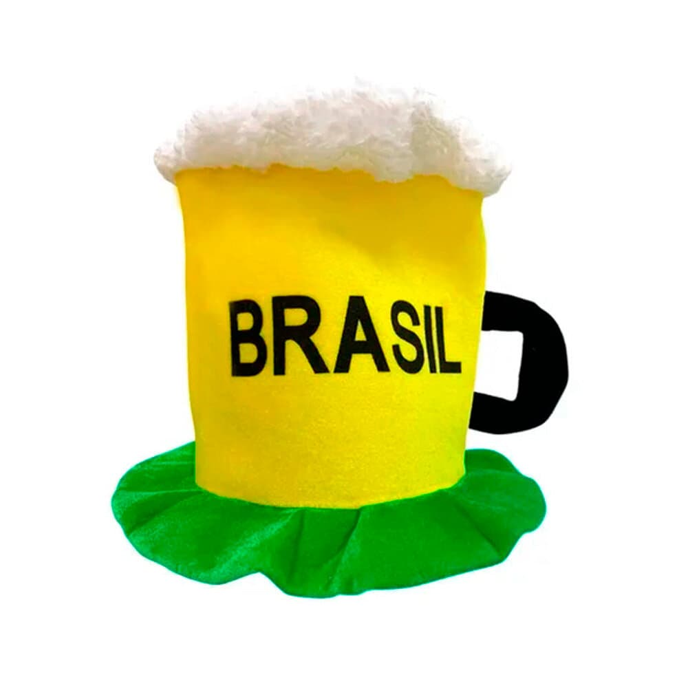 🧢🇧🇷 Chapéu Torcedor Chopp Brasil  Futebolo  - 35x36cm – Use a Copa na Cabeça e Rumo ao Hexa! 🍻⚽💚💛