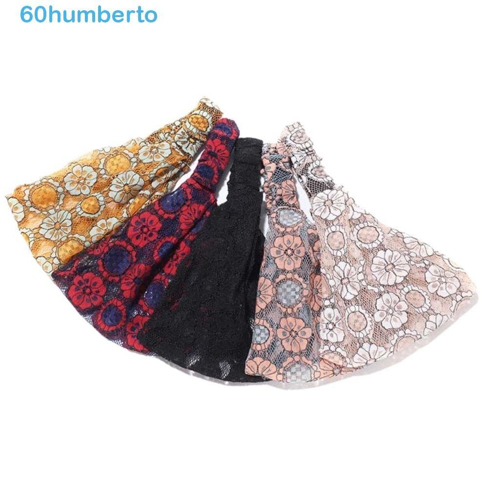 Faixa De Cabeça De Flor De Malha HUMBERTO , Faixas De Cabelo De Renda Leves E Ocas , Argola Elástica , Envoltório Latera