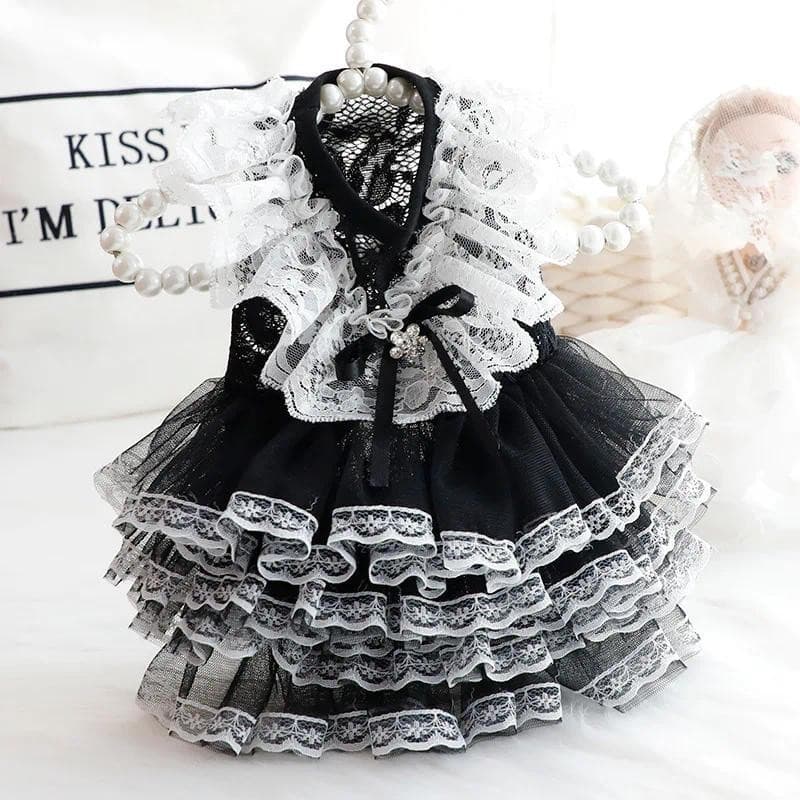 Vestido De Princesa De Renda Feito À Mão Para Cães Pequenos , Roupas De Primavera E Verão , Fino Gato