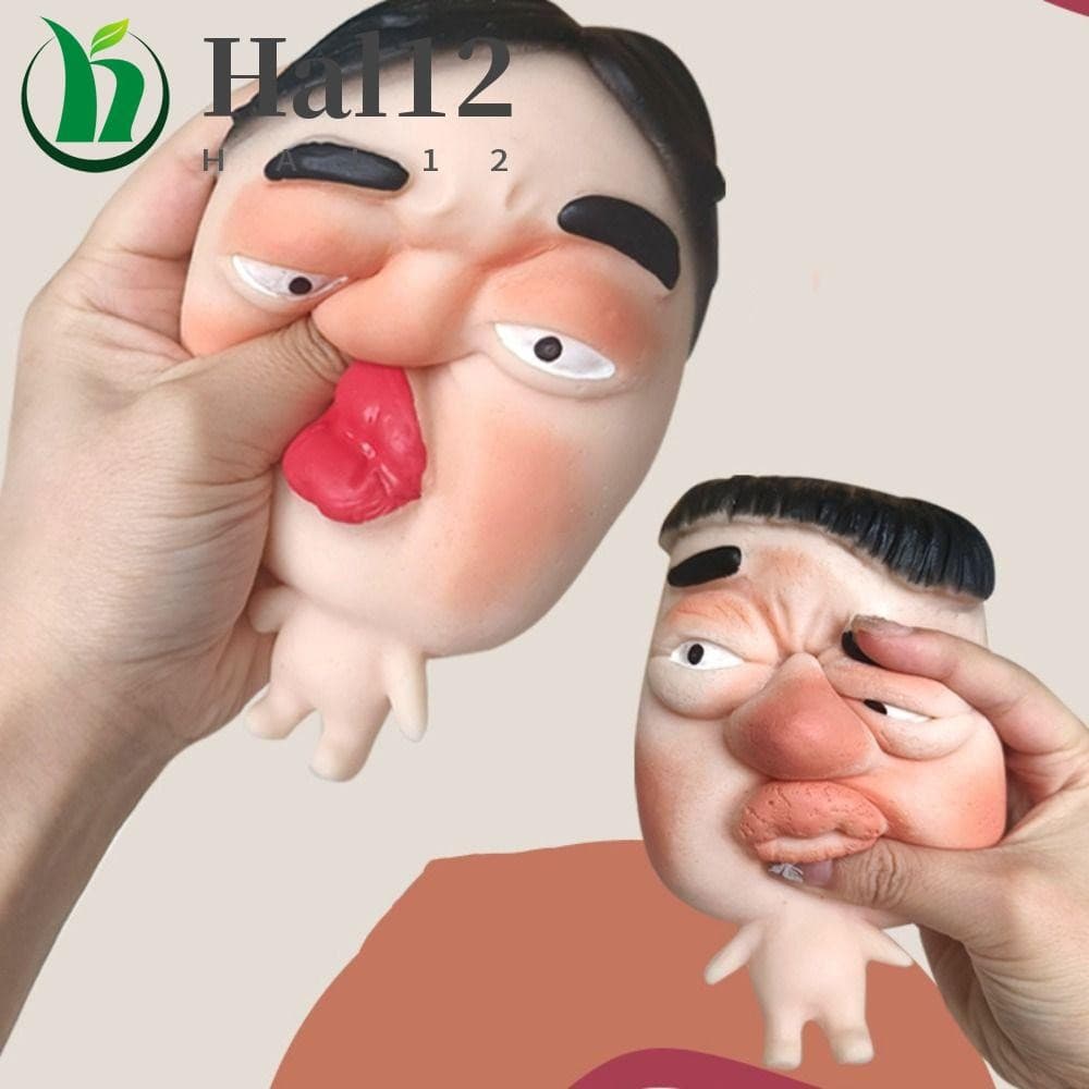 Brinquedo De Aperto Facial Feio HALB , Espremer Personagem De Expressão Elástica De Recuperação Lenta , Feito À Mão
