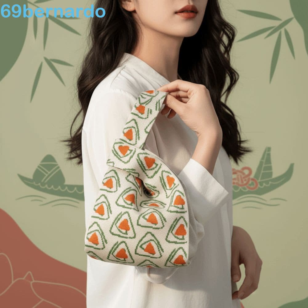 BERNARDO Nova Bolsa Estilo Chinês , De Armazenamento De Crochê Portátil Loong Barco Festival , Elegante