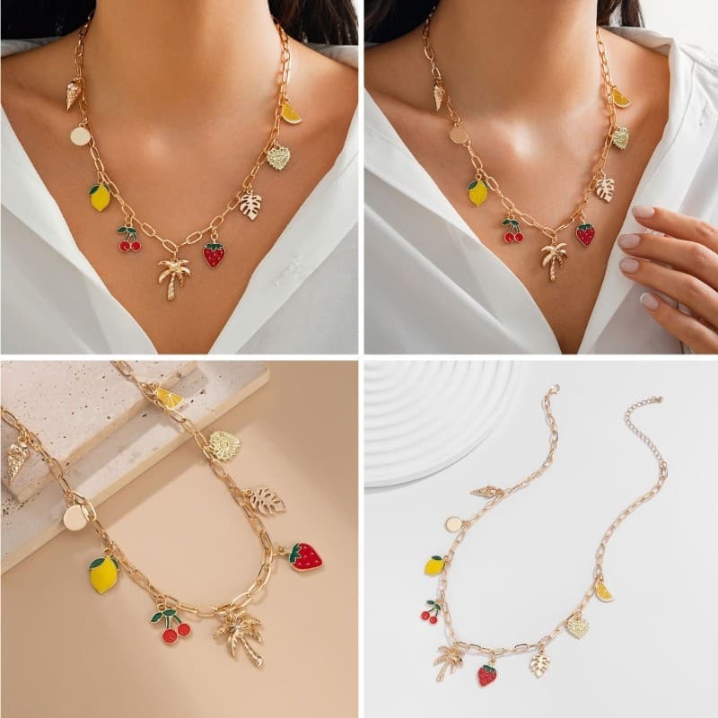 Colar Elegante Com Cruzes De Concha YOI Em Ouro Portátil Para Roupas Elegantes De Praia