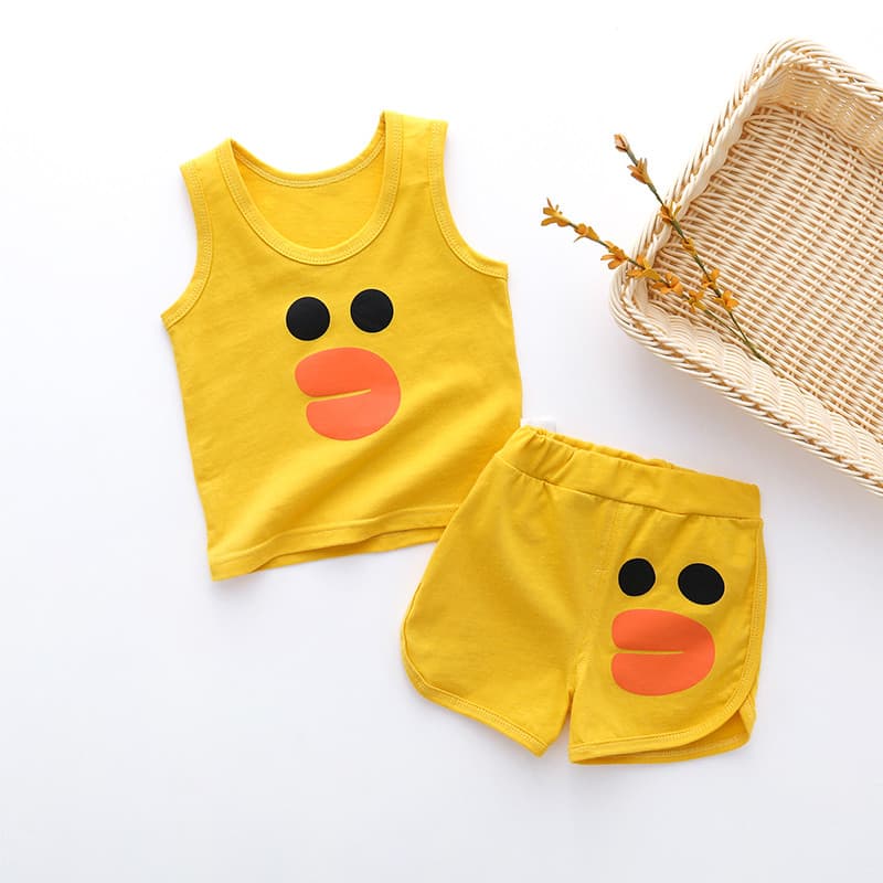 Bebê menino puro algodão verão sem mangas colete shorts terno de ombro largo 0-1-3 anos de idade meninas shorts absorven