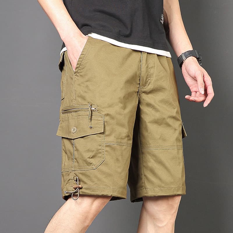 Macacão de verão Shorts calças masculinas estilo fino puro algodão solto Street Wear calças de cinco pontos calças média