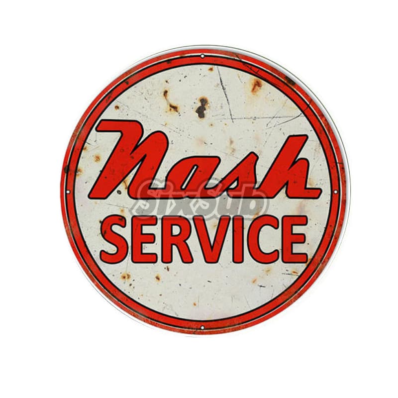 Formato Nash Estação De Serviço Sinal Retro Carro Motocicleta Adesivo Flor # 027011