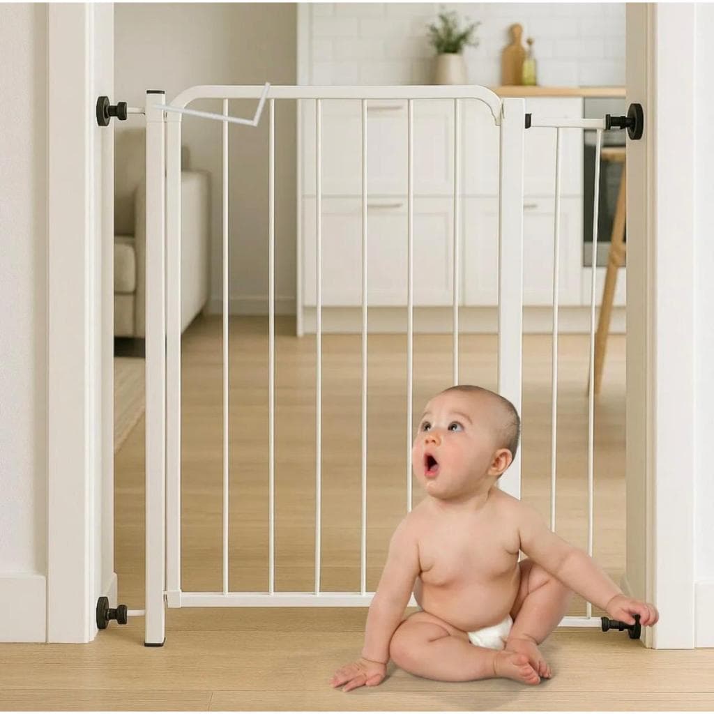 Portãozinho Segurança para Porta 80x80cm com Extensor Grade Proteção Bebê Cachorro Pet Petliz