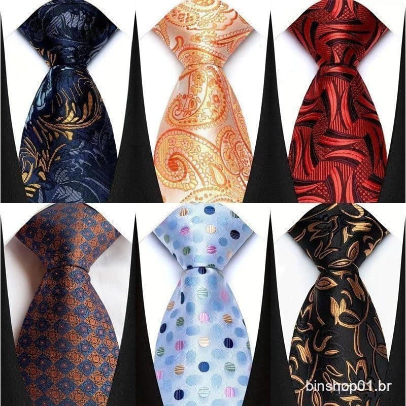 Gravata Masculina Clássica de 8cm com Padrão Paisley Jacquard e Poás Florais para Ocasiões Formais