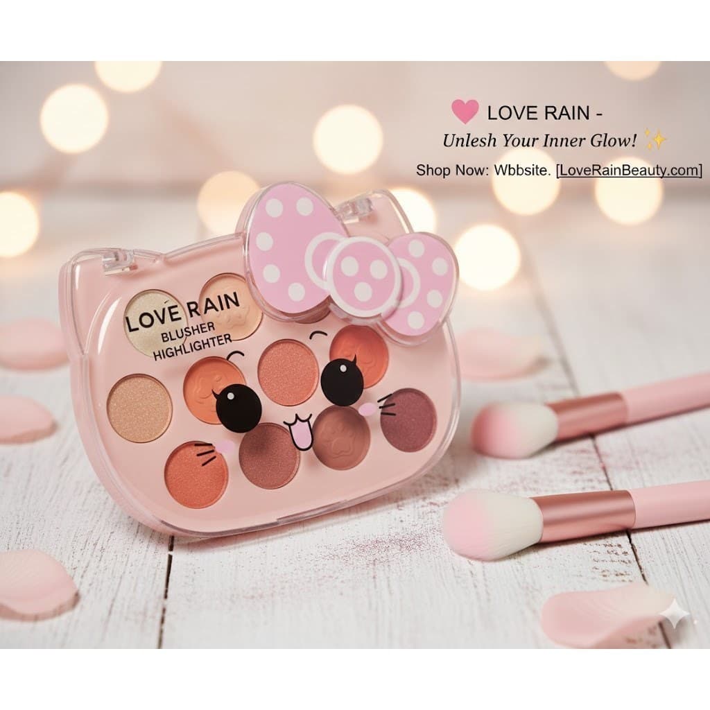 Paleta de Sombra Infantil Love Rain. Maquiagem infantil com diversão e cor.