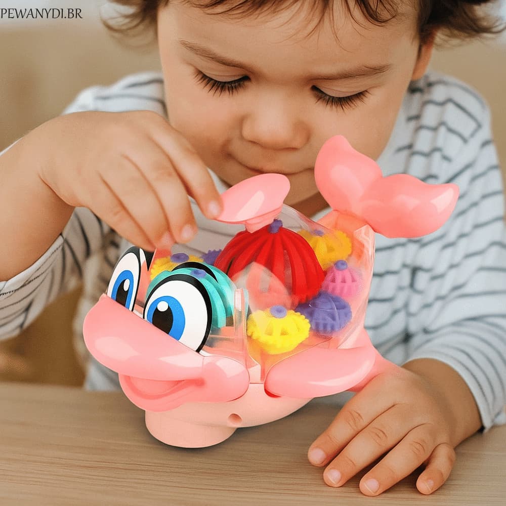 PEWANYDI Light Up Dolphin Toy , Brinquedo Elétrico Flexível De Criatura Marítima , LED