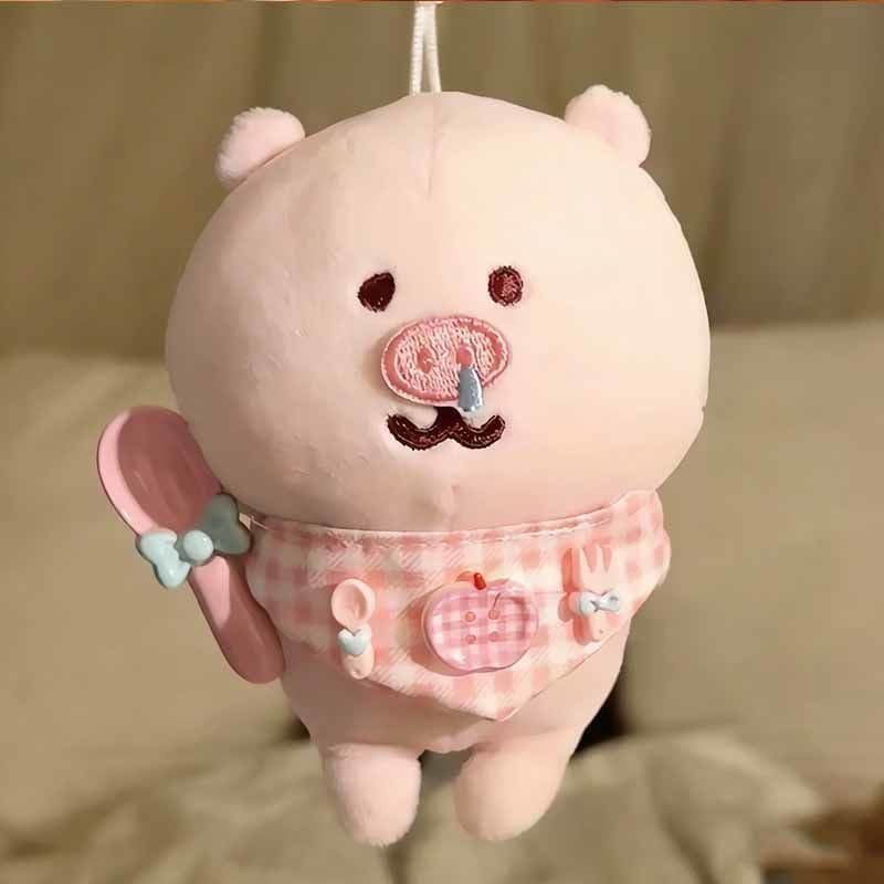 Porco Bonito Auto-Depreparado Urso Pelúcia Pingente Boneca Presente De Aniversário Para Meninas Casal Amigo Saco Charme