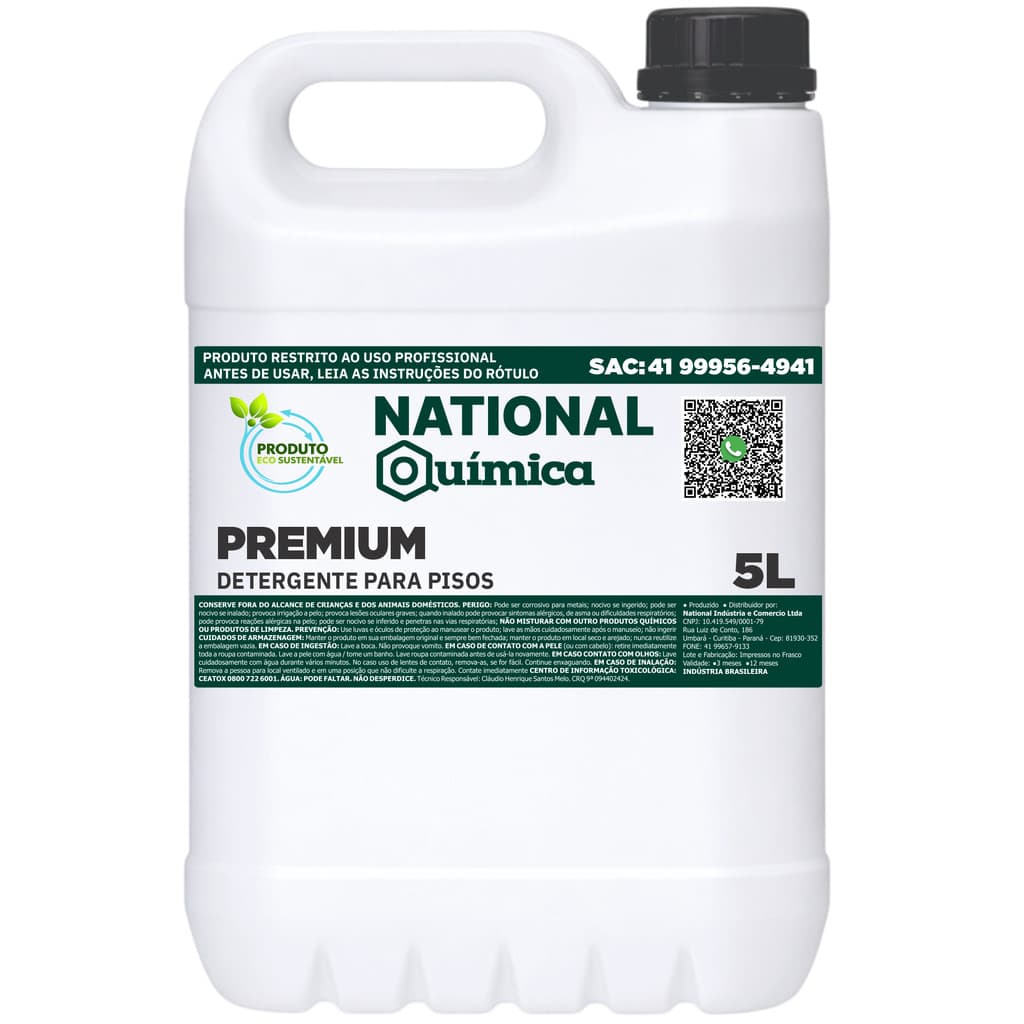Detergente sem Espuma 5 L Premium National Química