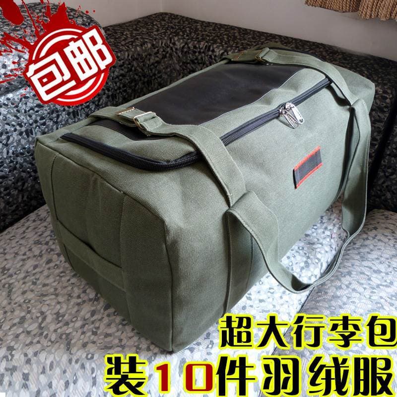 Super grande capacidade portátil saco de viagem lona das mulheres dos homens saco de bagagem colcha saco de armazenament