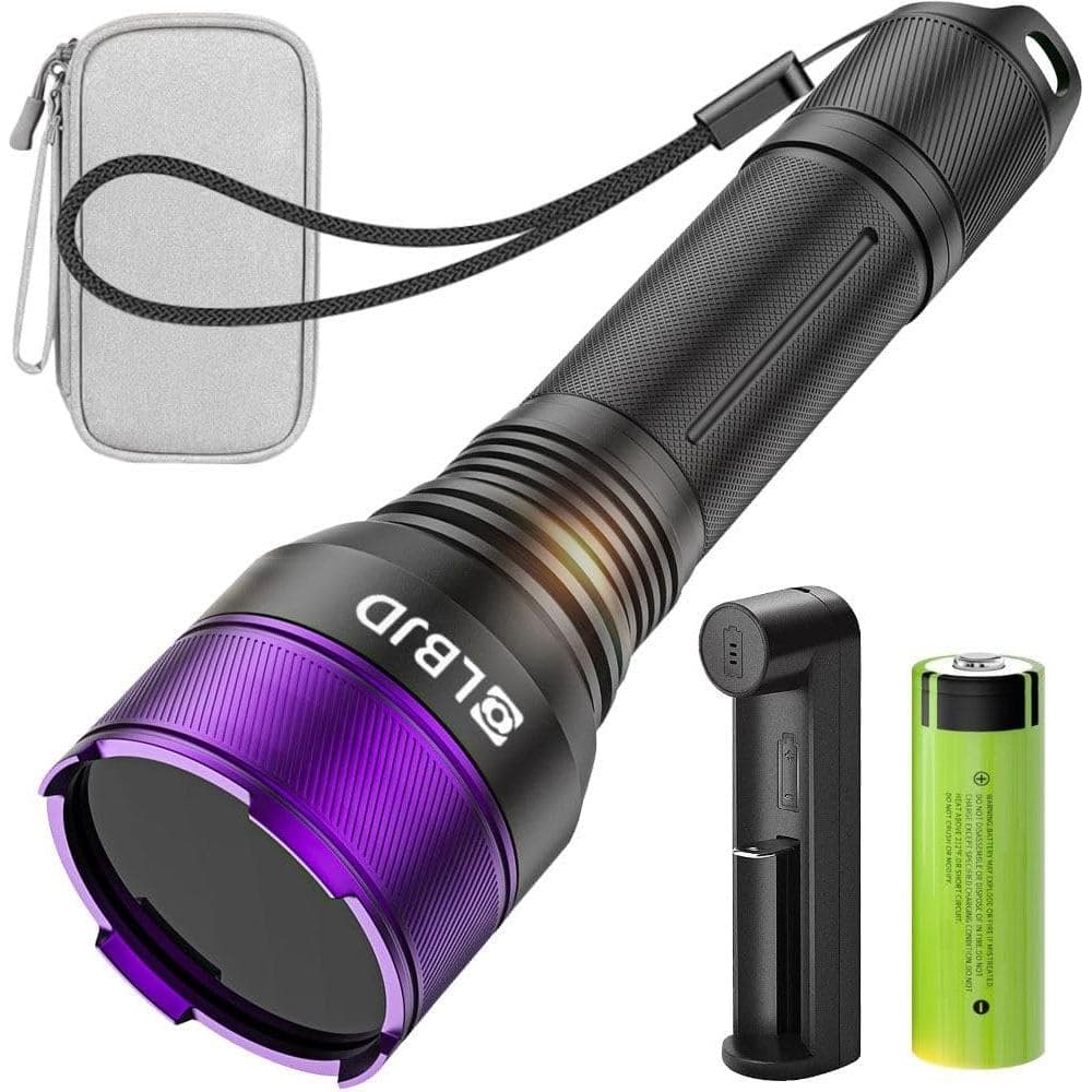 Lanterna UV de Luz Negra 365NM, LED Filtrado de 4 Núcleos, Alta Potência e Feixe de Longo Alcance de Grau Profissional p