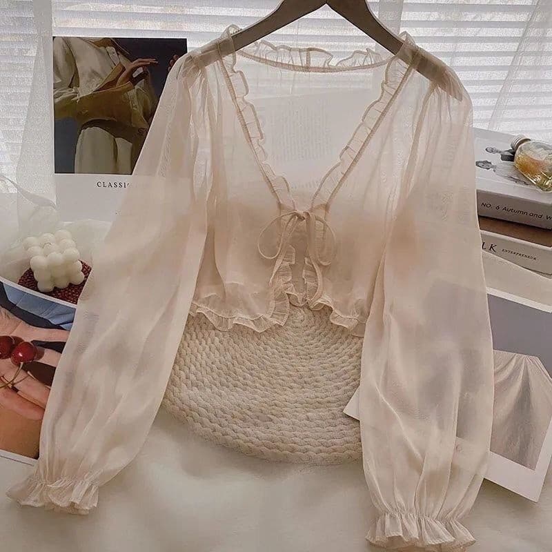 Roupas de proteção solar mais vendidas, vestuário de proteção solar, blusa de malha combinada com saia de lona, blusa de