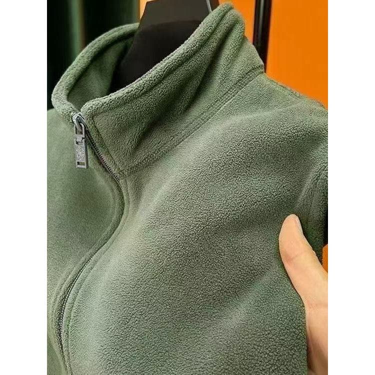 Estilo americano Polar velo colete térmico masculino outono inverno forro de lã engrossado gola alta esportes solto cole