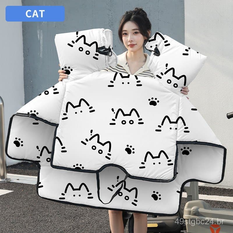 Capa à prova de vento para veículos elétricos, forrada com fleece e espessada para o inverno, à prova d'água e resistent