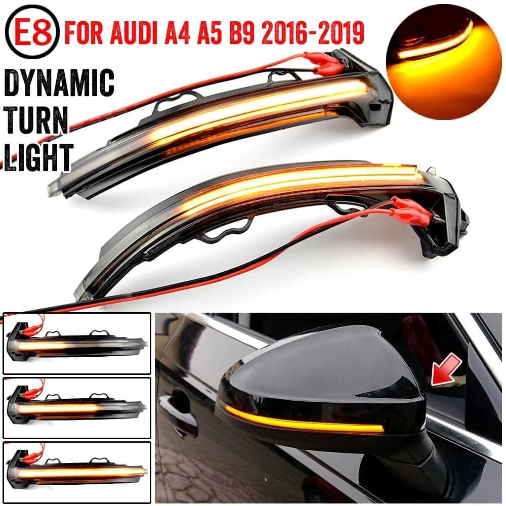 Para Audi A4 S4 RS4 B9 2016-2019 A5 S5 RS5 Sinal De Volta Dinâmico LED Luz Asa Lateral Espelho Retrovisor Indicador Sequ