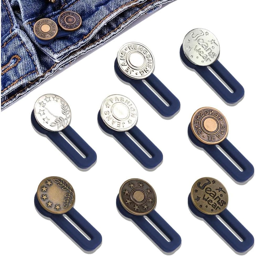 5/10 Pçs Extensor De Botão De Metal Para Calças Jeans Costura Livre Ajustável Retrátil Extensores De Cintura Expansor