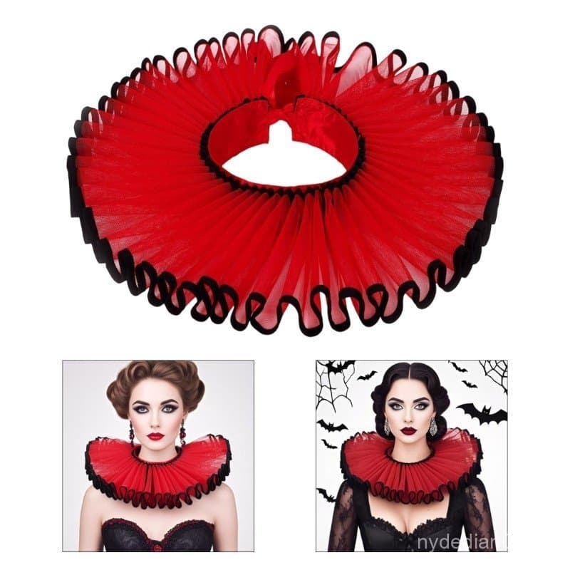 Oi * Elegante Colar Palhaço Elisabetano Renascentistas Cosplay Vampiros Traje Para Bailes