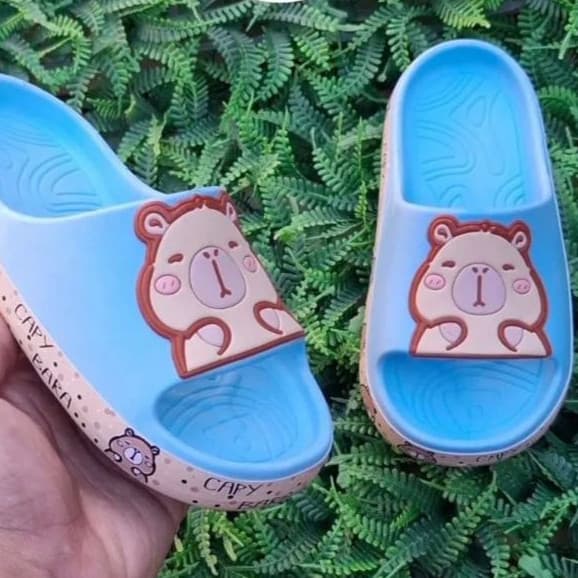 Chinelo Capivara Nuvem Slide Infantil Confortável Meia Antiderrapante Capybara