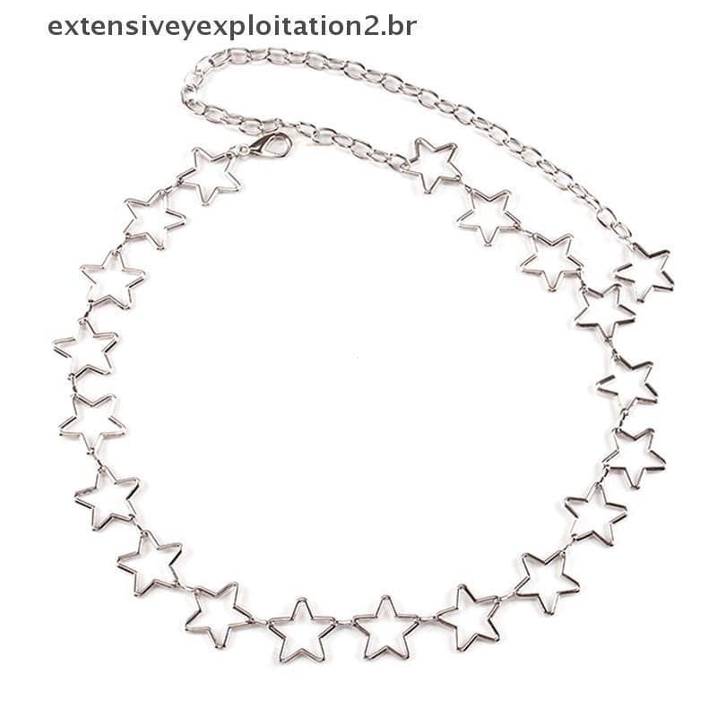 Moda Estrela Metal Cintura Corrente Cinto Feminino Y2k Vestido Saia Curta Bonito Estilo Japonês Personalidade De Estudan