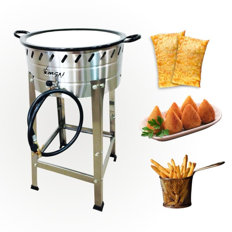 Fritador Fogão á Gas Pasteleiro 10 Litros Inox n18 Alta Pressão Batata Salgado Pastel Promoçã