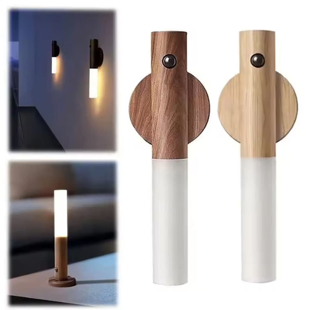 Luminária LED Magnética com Sensor de Movimento, Luz Noturna Inteligente Recarregável para Ambientes Escuros
