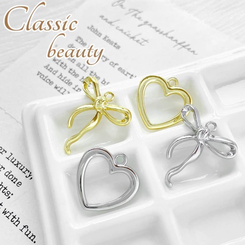 5 Pçs Simples Oco Amor Arco Pingente DIY Artesanal Colar Pulseira Brincos Acessórios