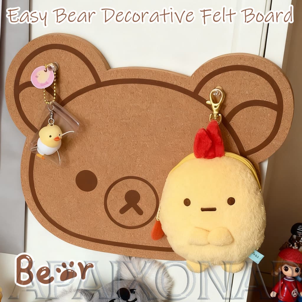 [Entrega Rápida] Quadro De Mensagens De Feltro Multifuncional 1/2/3 Unidades | Decoração De Parede De Urso Fofo Com Alfi